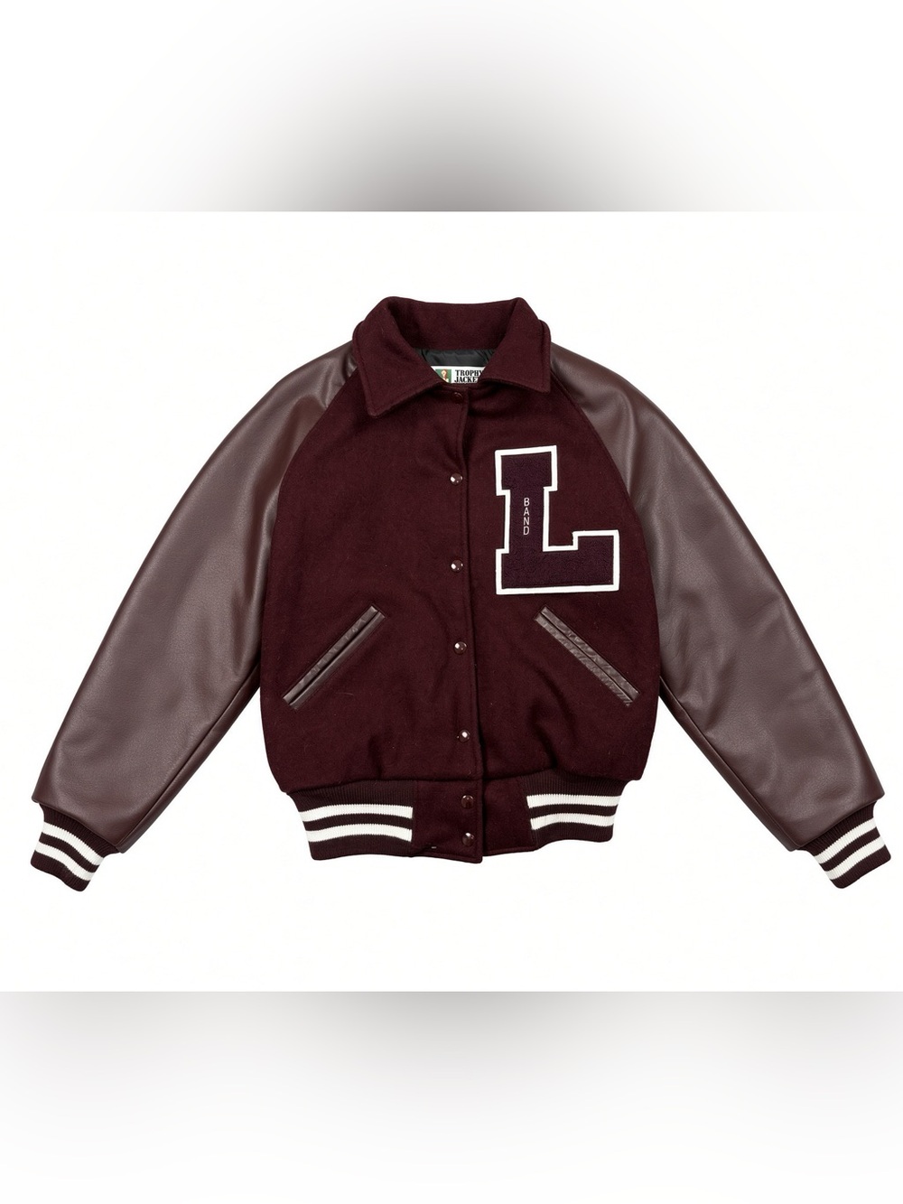 Vintage Trophy Jackets MECA Varsity Jacket Medium Maroon Wool Leather Sleeves Ba